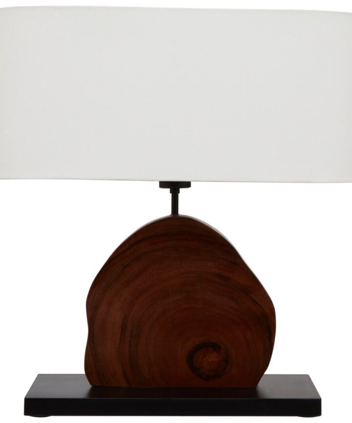 Hestina Table Lamp with Curved Wood Base