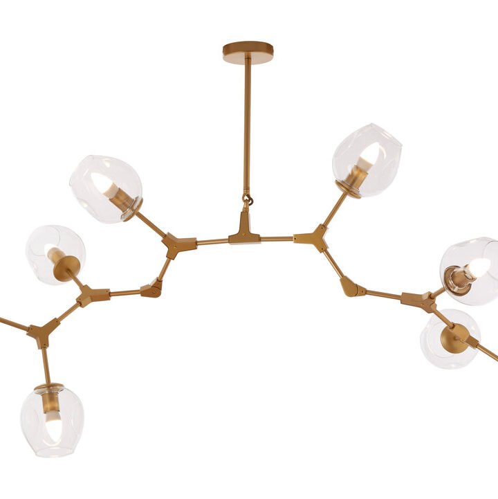 Abira Light Gold 8 Arm Pendant Lamp