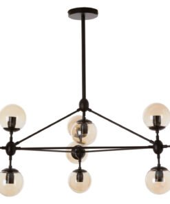 Alternative view of Abira 10 Arm Matte Black Pendant Light
