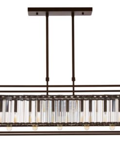 Alternative view of Akiko 5 Bulb Dark Bronze and Glass Ceiling Light