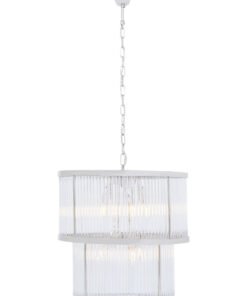 Alternative view of Salasco 2 Tier Nickel Finish Glass Chandelier