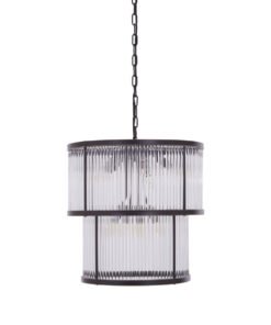 Salasco 2 Tier Antique Black Glass Chandelier