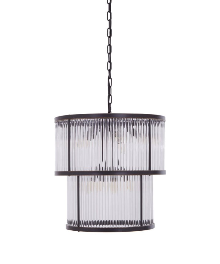 Salasco 2 Tier Antique Black Glass Chandelier