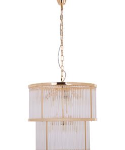 Salasco 2 Tier Gold Finish Glass Chandelier
