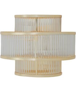 Salasco 3 tier glass wall light with warm metallic iron frame