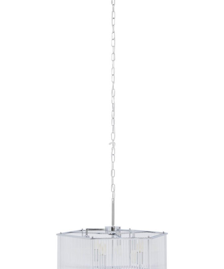 Lerici 6 Light Hexagonal Chrome Pendant Light