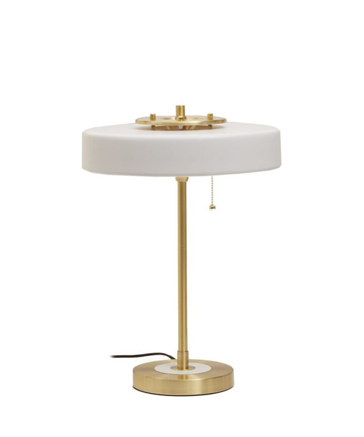 Rogano White Shade with Gold Finish Frame Table Lamp