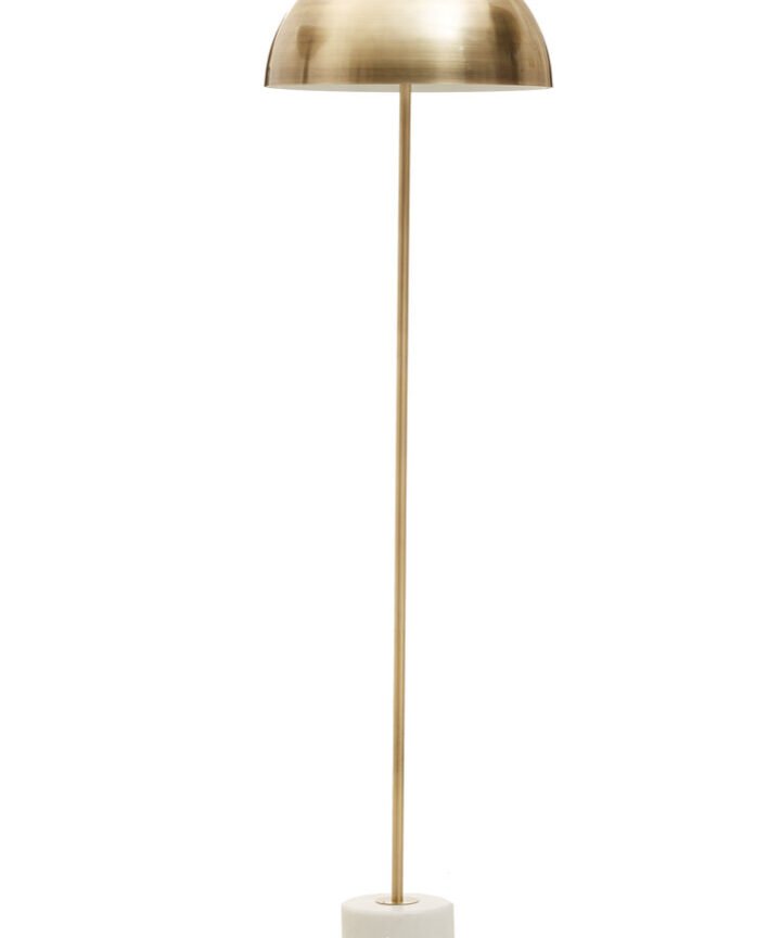 Murdoch Floor Lamp in Brushed Brass and Marble Base