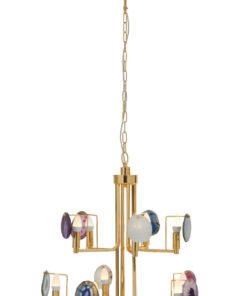 Glamour Gold and Agate 10 Light Celing Light