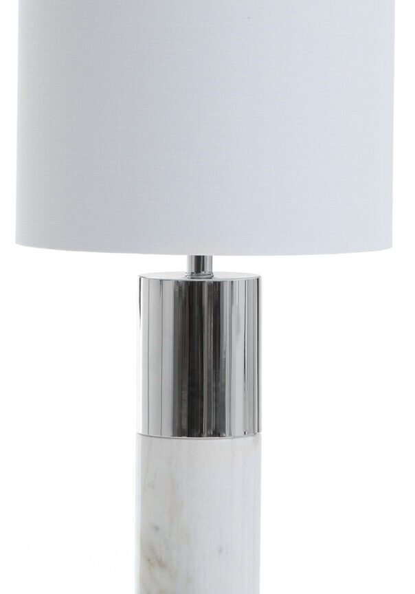 Eben Marble Base Table Lamp with Ivory Shade
