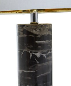 Alternative view of Ebony Black Marble Table Lamp Chrome Base