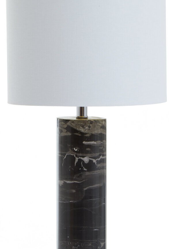 Ebony Black Marble Table Lamp Chrome Base
