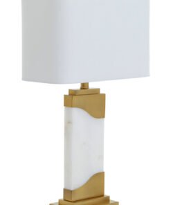 Alternative view of Edith Table Lamp in White Marble and Gold