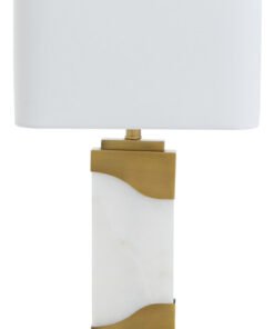 Edith Table Lamp in White Marble and Gold