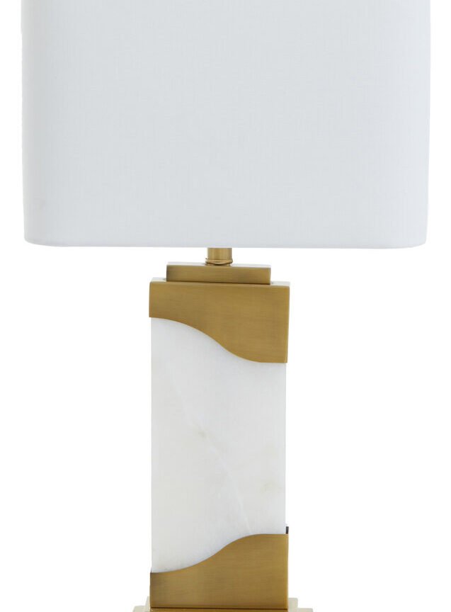Edith Table Lamp in White Marble and Gold