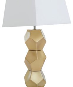 Alternative view of Eleri Gold Glass Table Lamp with Chrome Base