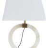 Elora Circular Marble Table Lamp with Ivory Shade