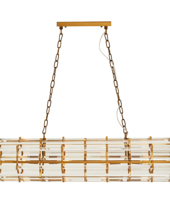 Karli Brass Eight Bulb Pendant Light