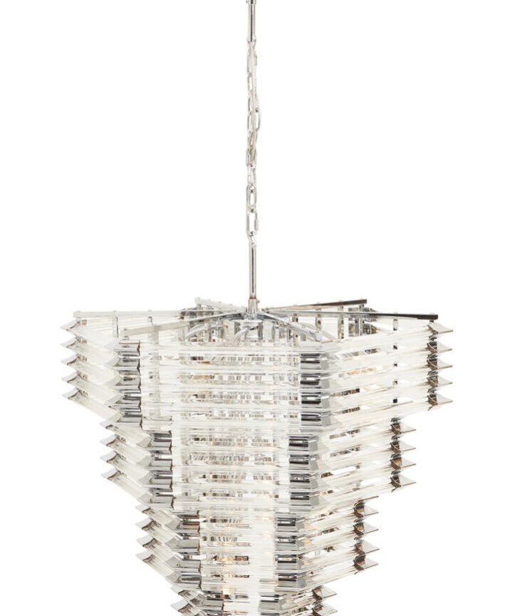 Karli Glass And Chrome Finish Prism Light With Fifteen Bulbs