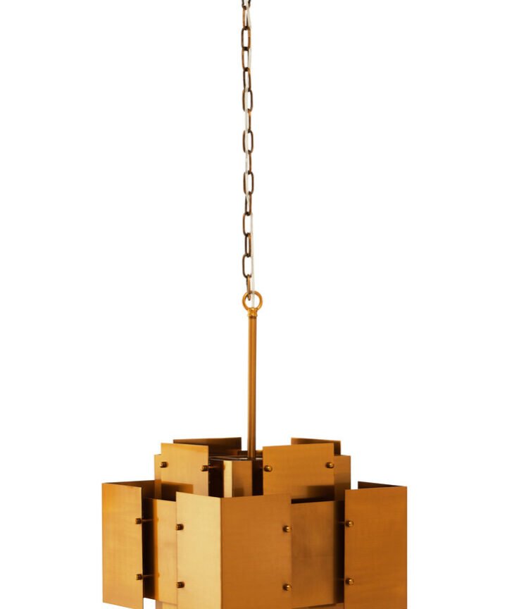 Karlo Metal Brass Finish Pendant Light With Four Bulbs