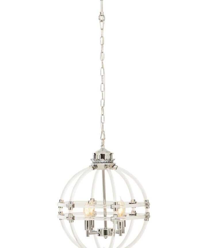 Karlo Pendant Light In Clear Acrylic And Chrome Finish