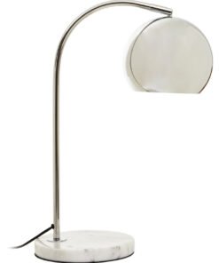 Karter Chrome Finish Table Lamp With White Base