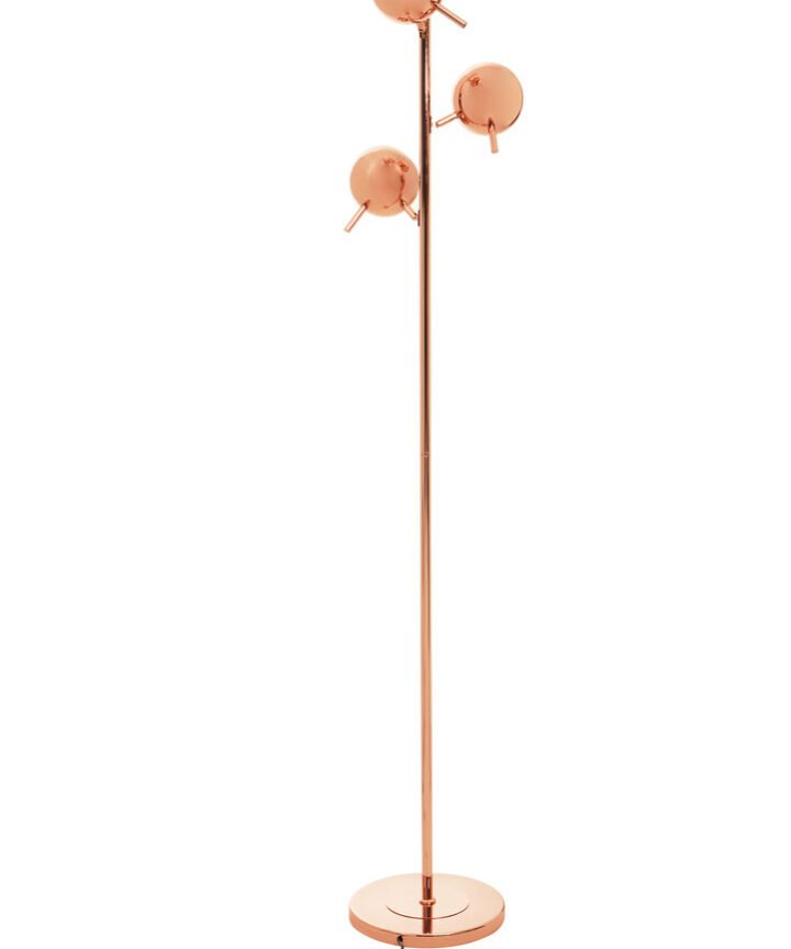 Karter Copper Finish Floor Standing Lamp With Three Lights
