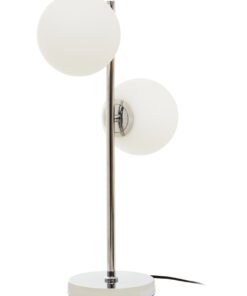 Alternative view of Karter White Glass With Chrome Table Lamp