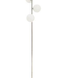 Karter Chrome Finish And White Glass Floor Lamp