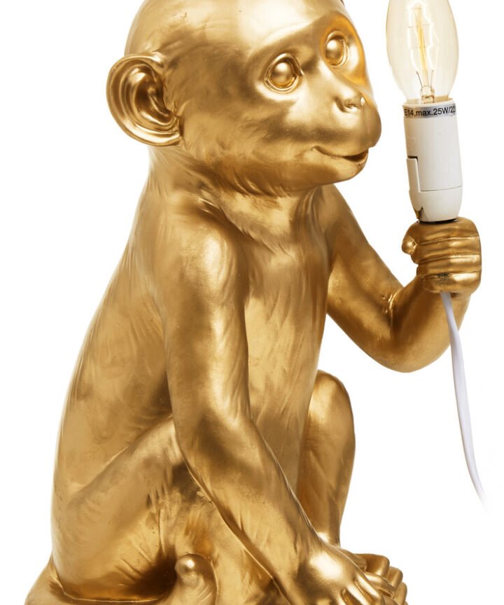 Boho Gold Finish Monkey Lamp