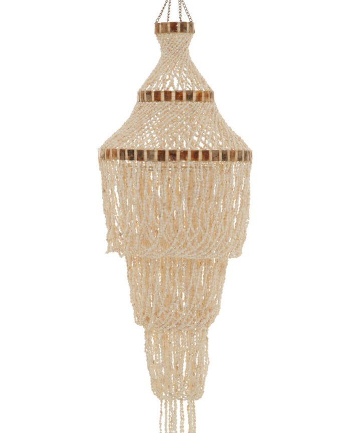 Palu Natural White and Amber Shell Large Pendant Shade