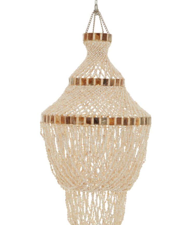 Palu Natural White and Amber Shell Pendant Shade
