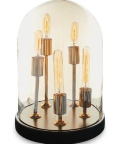 Dome Amber Glass Table Lamp