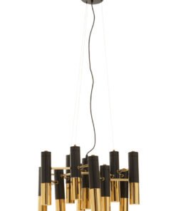 Alternative view of Drone Gold Finish And Black Pendant Light