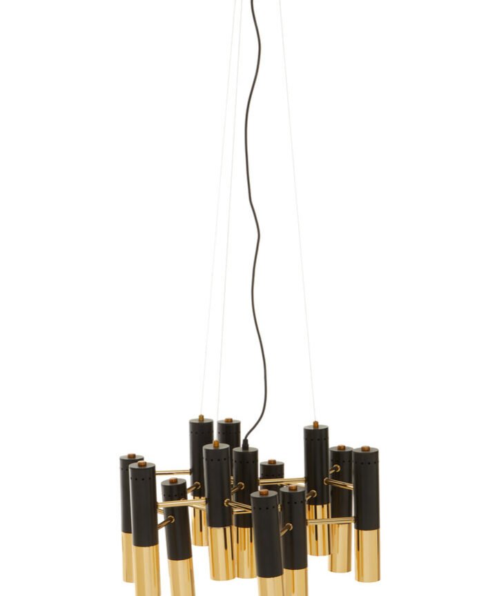 Drone Gold Finish And Black Pendant Light
