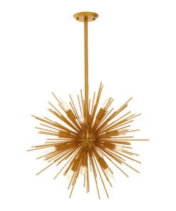 Spike Brass Finish Metal Pendant Light