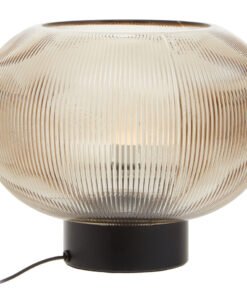 Alternative view of Enola Large Ribbed Smoked Glass Table Lamp