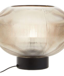 Enola Large Ribbed Smoked Glass Table Lamp