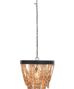Lapiz Wood Bead Chandelier