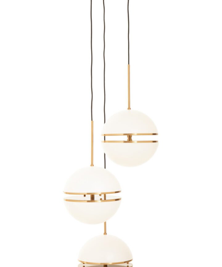 Abira Three Ball Brass Pendant Light