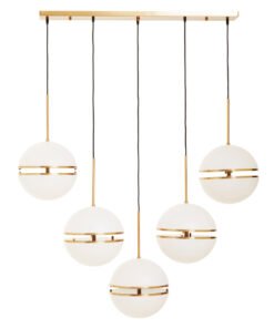 Abira Five Ball Brass Pendant Light