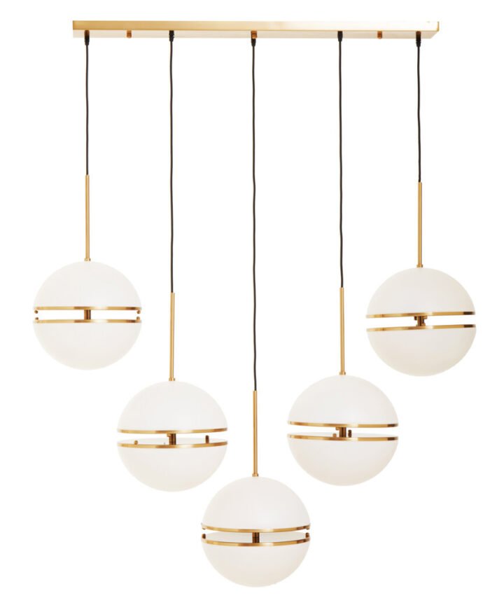 Abira Five Ball Brass Pendant Light