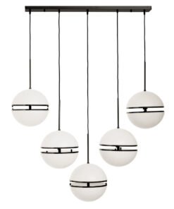 Abira Five Ball Matt Black Pendant Light