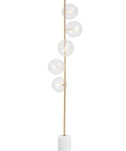 Abira Five Bulb White Marble Base Floor Lamp