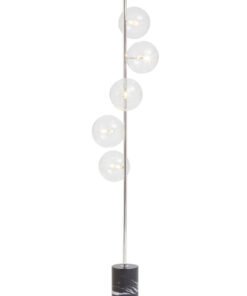 Abira Nickel and Black Marble Floor Lamp