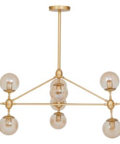 Alternative view of Abira Gold 10 Arm Pendant Light