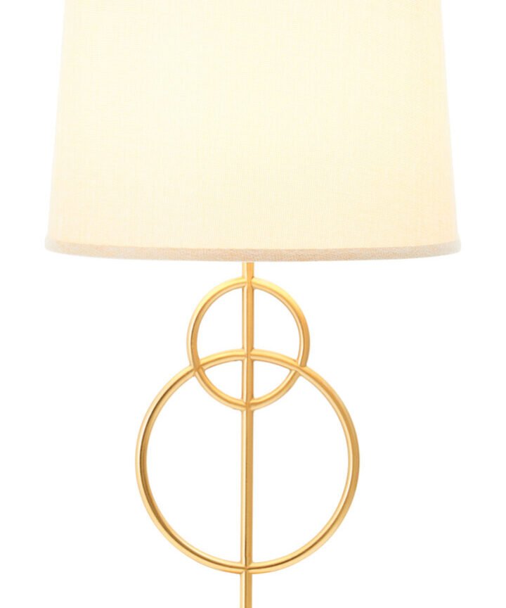 Zara White And Gold Circles Table Lamp
