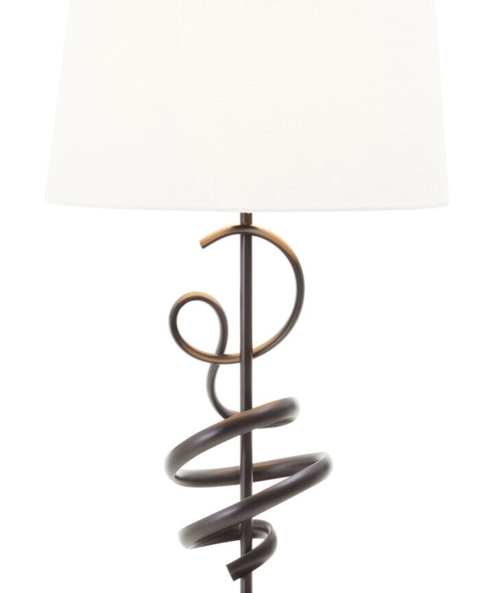 Zavi Matte Black Squiggle Table Lamp