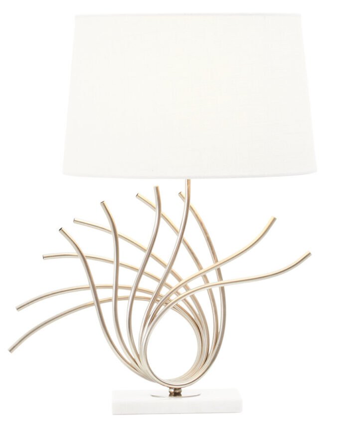 Zaha Brushed Chrome Spoke Table Lamp