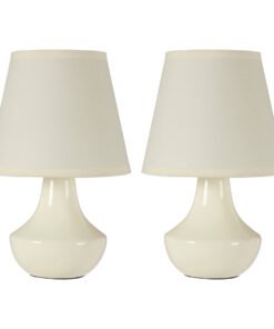 Globo Set of Two Cream Ceramic Table Lamps